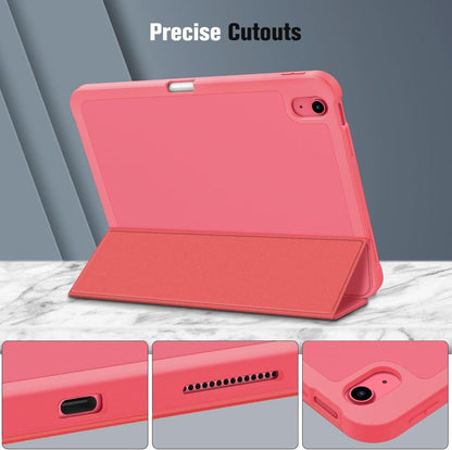 Pink Folio Tablet Case for 10.9-Inch iPad 10th Generation 2022 with Pencil Holder and Tri-Fold Stand