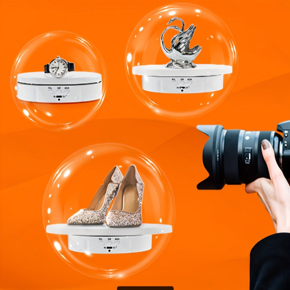 JANCHUN 3-in-1 360° Rotating Display Stand for Epoxy Glitter Tumbler, 5.74"/7.08"/8.06" Sizes, Remote Control