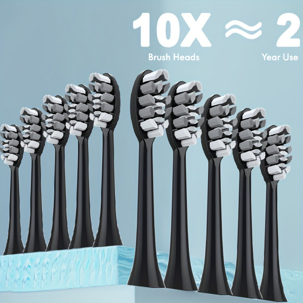 IPX8 Sonic Electric Toothbrush with 8 Replacement Brush Heads – Metal Shaft, USB Rechargeable 500mAh, Travel Case & Holder