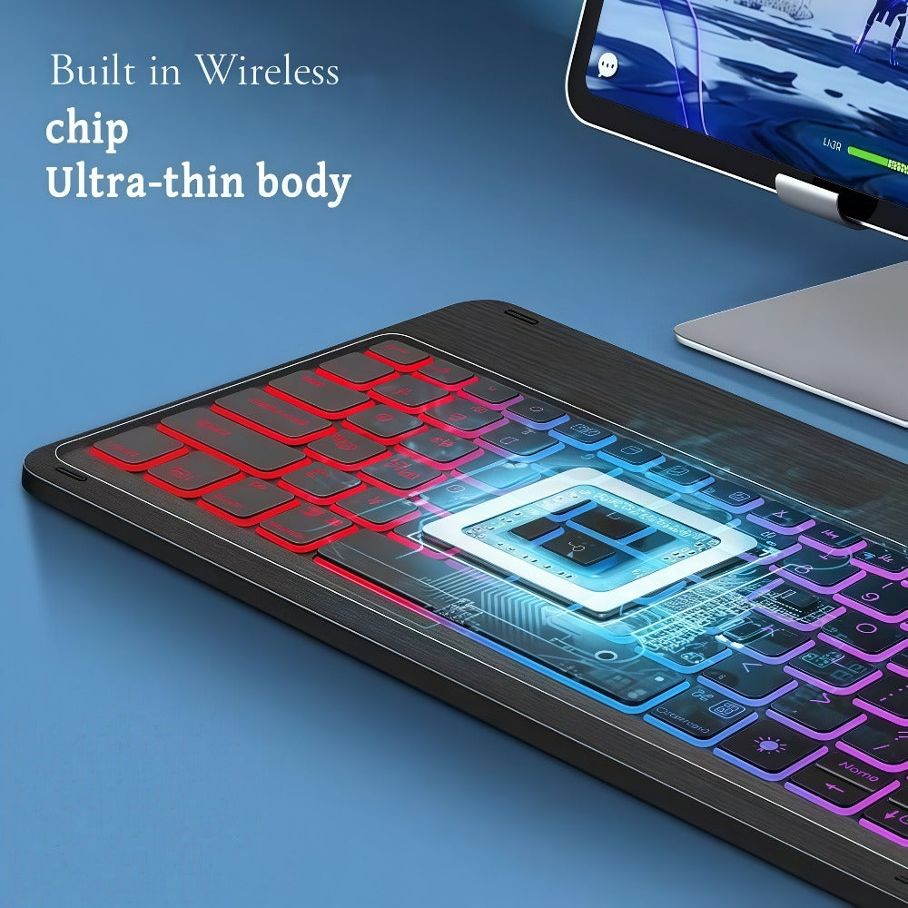 RGB Backlit Keyboard and Mouse Combo 7 Color LED, Ultra-Thin Scissor Keys Quiet Wired Set for PC Desktop Laptop