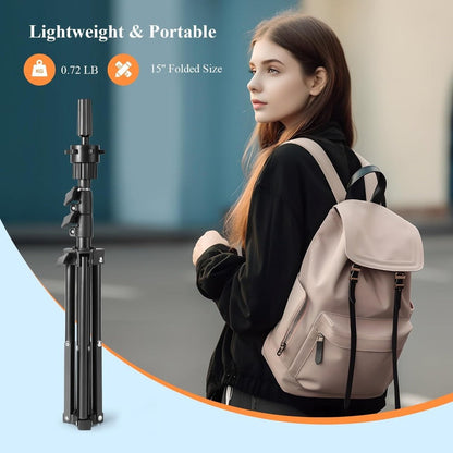 Adjustable Wig Stand Tripod 360 Rotation Aluminum Alloy Height Adjustable to 50 Inch Foldable Portable Mannequin Head Stand for Styling