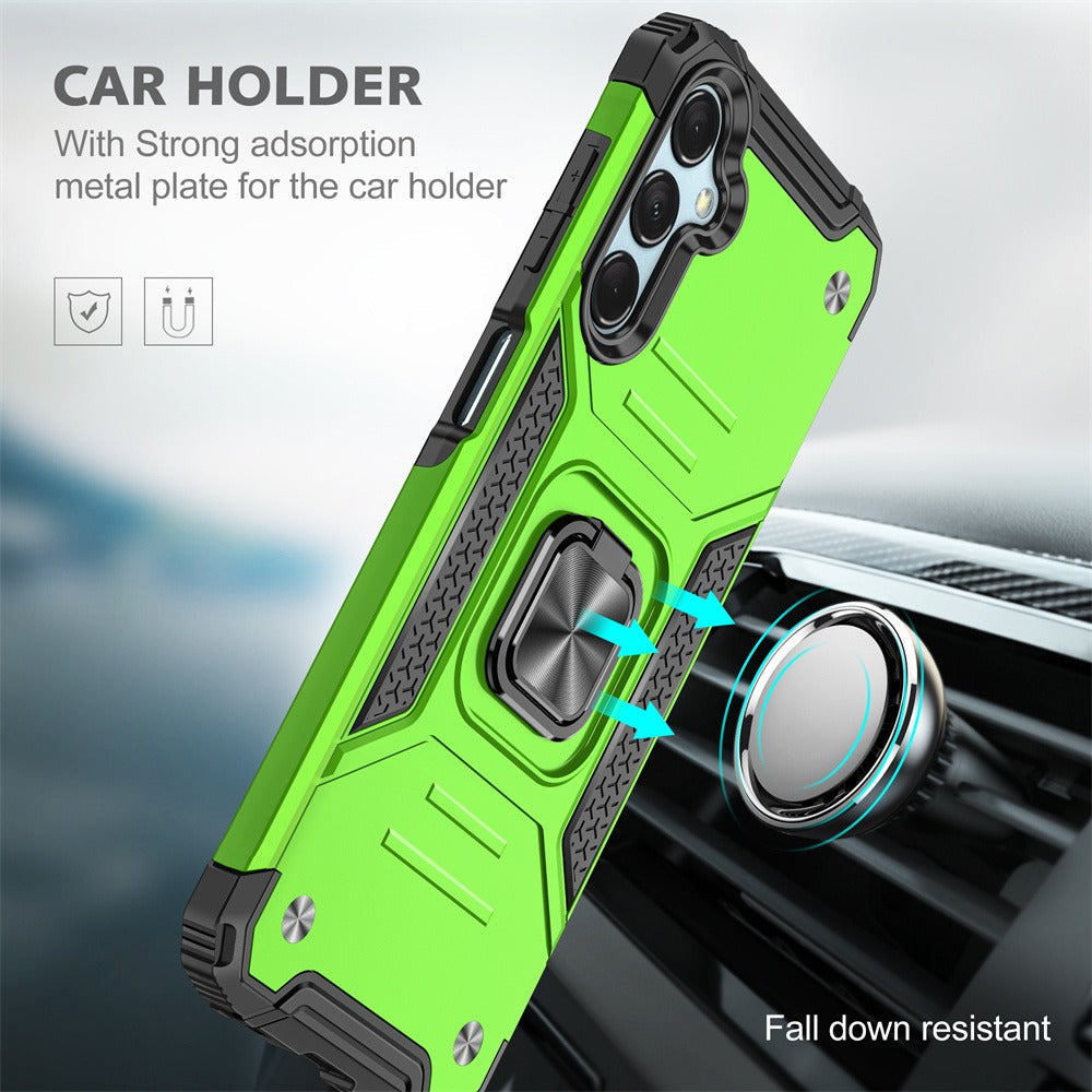 Phone Case Dual-Layer PC and TPU Ring-Kickstand Cover for Samsung Galaxy A15 5G in Three Colors