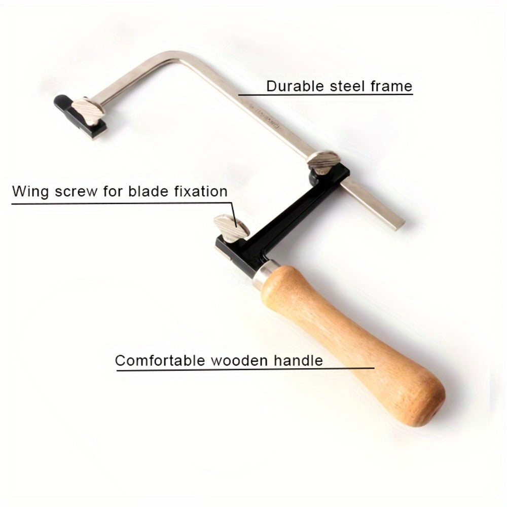 Hand Saw Kit with 12 Blades, Adjustable Jewelry Making Saw Frame, Multi-Function Manual Cutting Tool for Wood