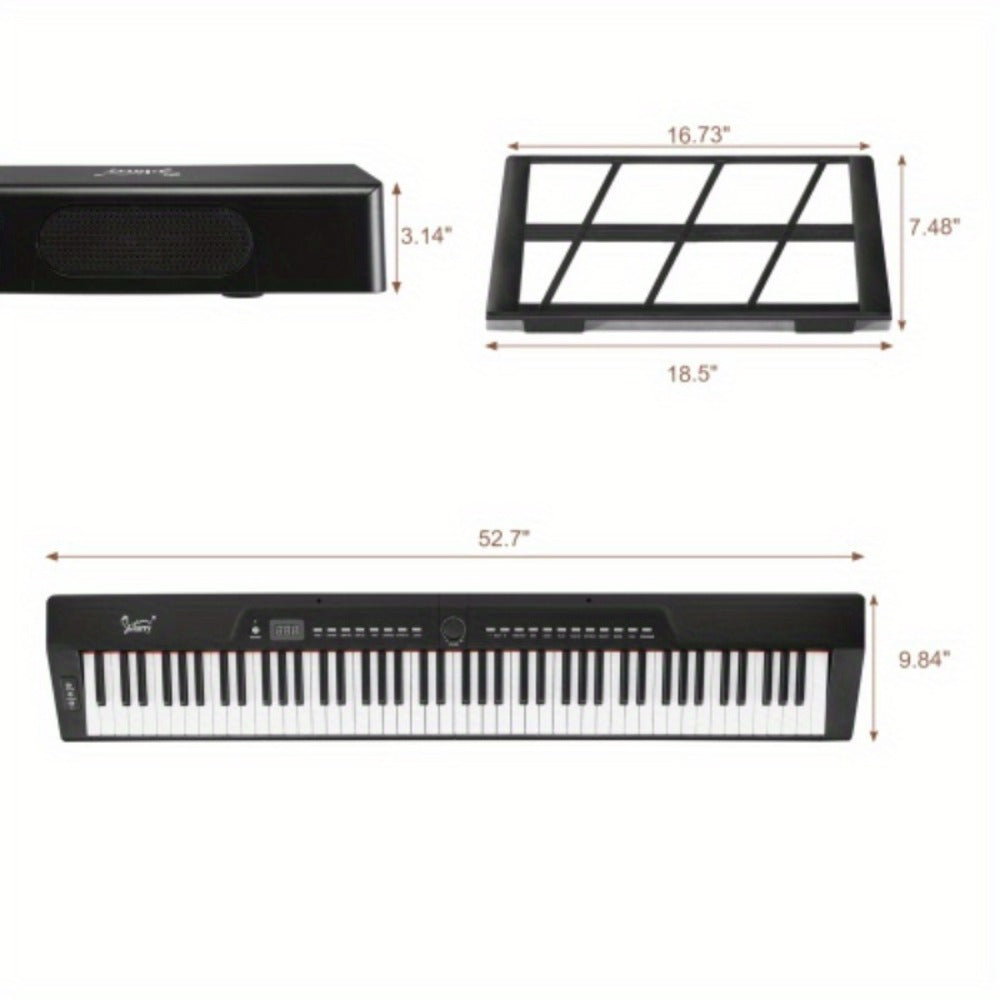 Digital Piano, Portable, Stereo, 88-Key, Semi-Weighted, Hammer for Piano Lessons detail image - detail view 7