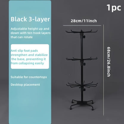 Display Rack - Rotating 3 Tier Adjustable Jewelry Stand with Spinning Base for Jewelry - product detail view 6