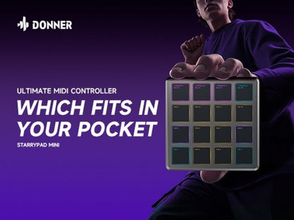 Donner Starrypad Mini MIDI Controller with 16 RGB Pads and Wireless detail image - detail view 9
