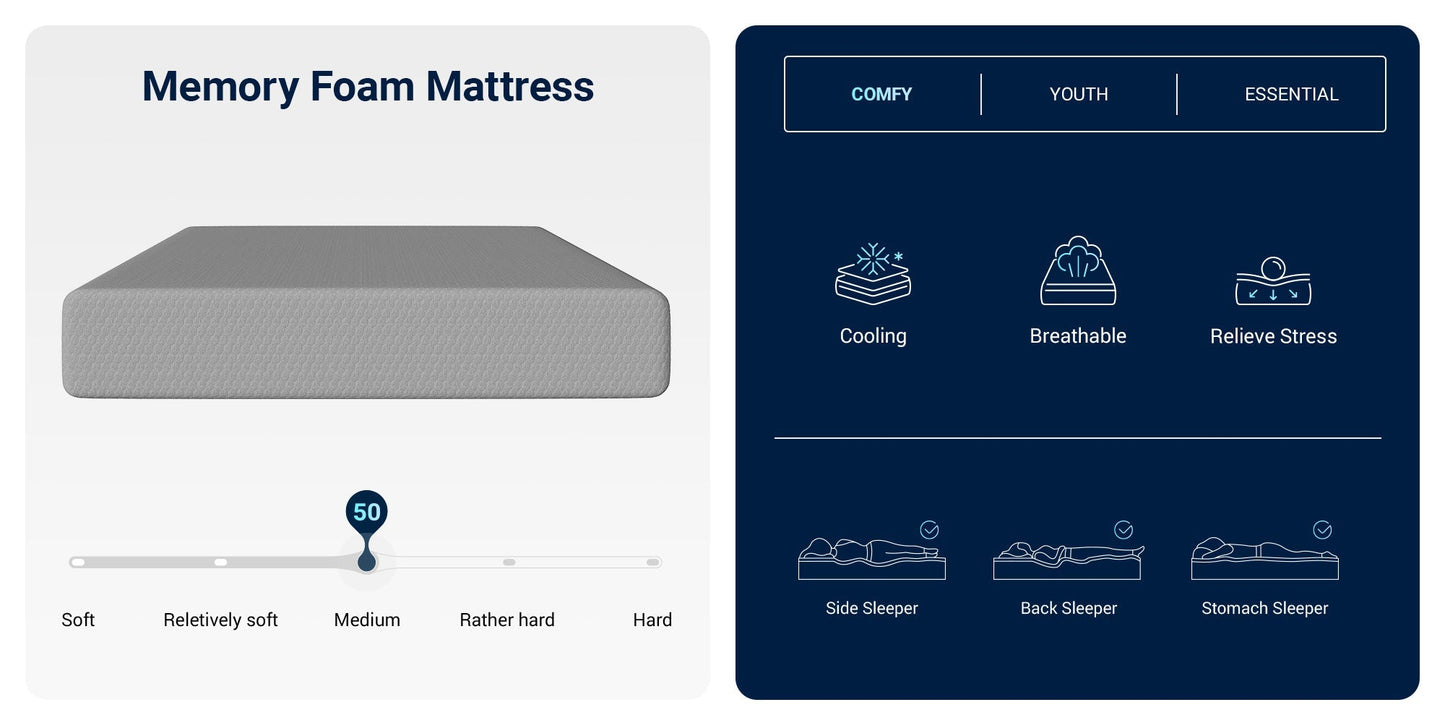 Double-Sided Bamboo Mattress with Memory Foam for Bedroom Comfort and Support detail image - detail view 25