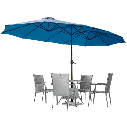 Patio Umbrella shown in the Blue option