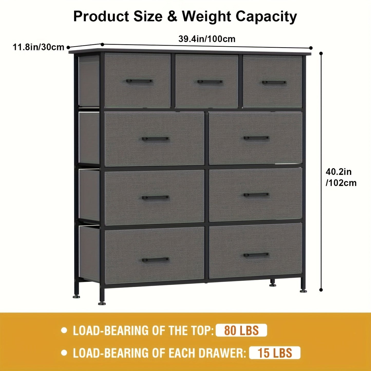 Dresser shown in the Grey, 9 Drawers option