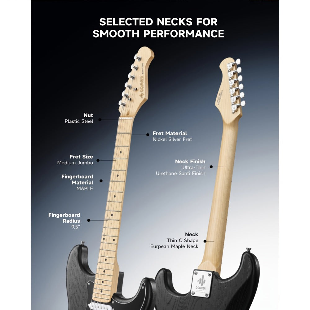 DST-80 Full Size Electric Guitar Kit with SSS Pickups and Amplifier detail image - detail view 10
