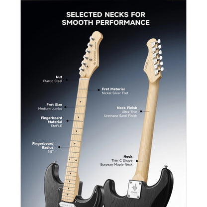 DST-80 Full Size Electric Guitar Kit with SSS Pickups and Amplifier detail image - detail view 10