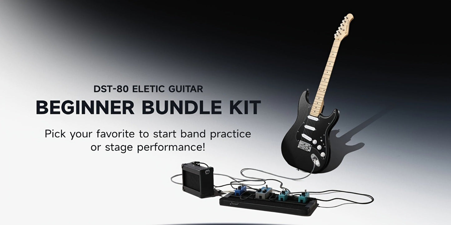 DST-80 Full Size Electric Guitar Kit with SSS Pickups and Amplifier detail image - detail view 14