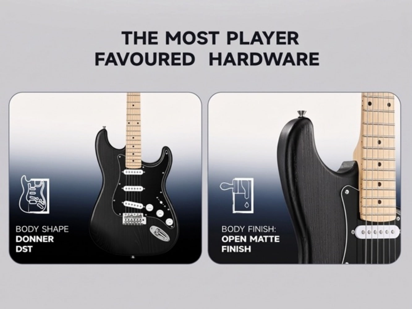 DST-80 Full Size Electric Guitar Kit with SSS Pickups and Amplifier detail image - detail view 17
