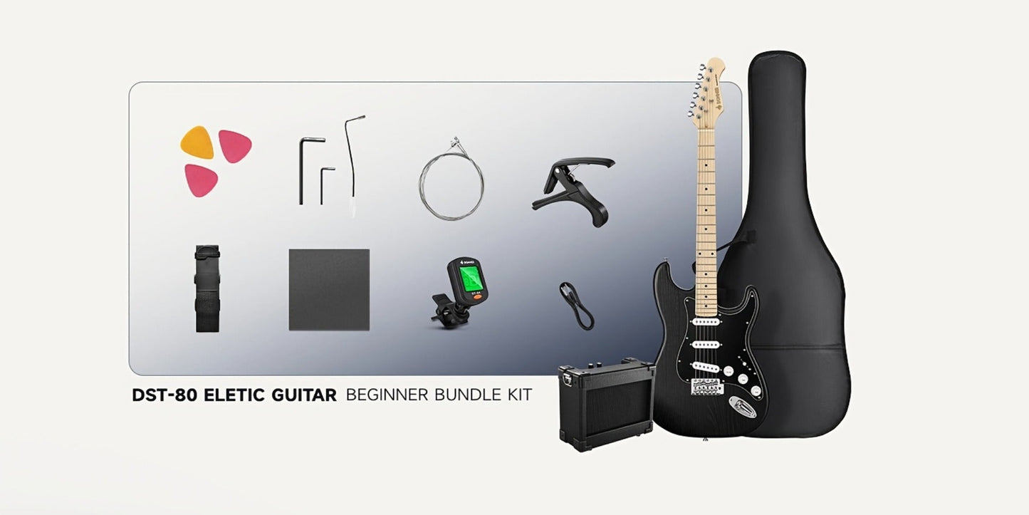 DST-80 Full Size Electric Guitar Kit with SSS Pickups and Amplifier detail image - detail view 20