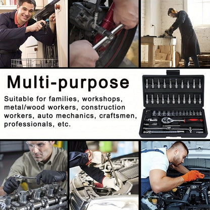 Automotive Socket and Hand Tool Kit in 45-Piece Case or 898-Piece Rolling Cabinet Checkout Options