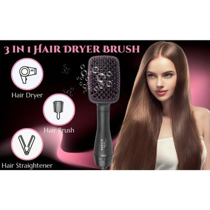 3-in-1 Hot Air Brush Hair Dryer Straightener Comb, Ionic Blow Dryer Brush with Negative Ion Frizz Control