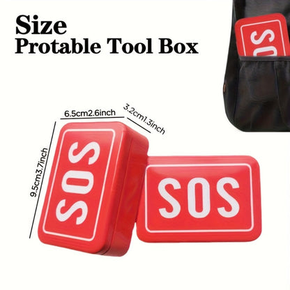 Outdoor Survival Gear Kit 6pcs SOS Emergency Set with Multi-Tool Whistle Compass Fire Starter for Entryways, Bedrooms and Living Spaces
