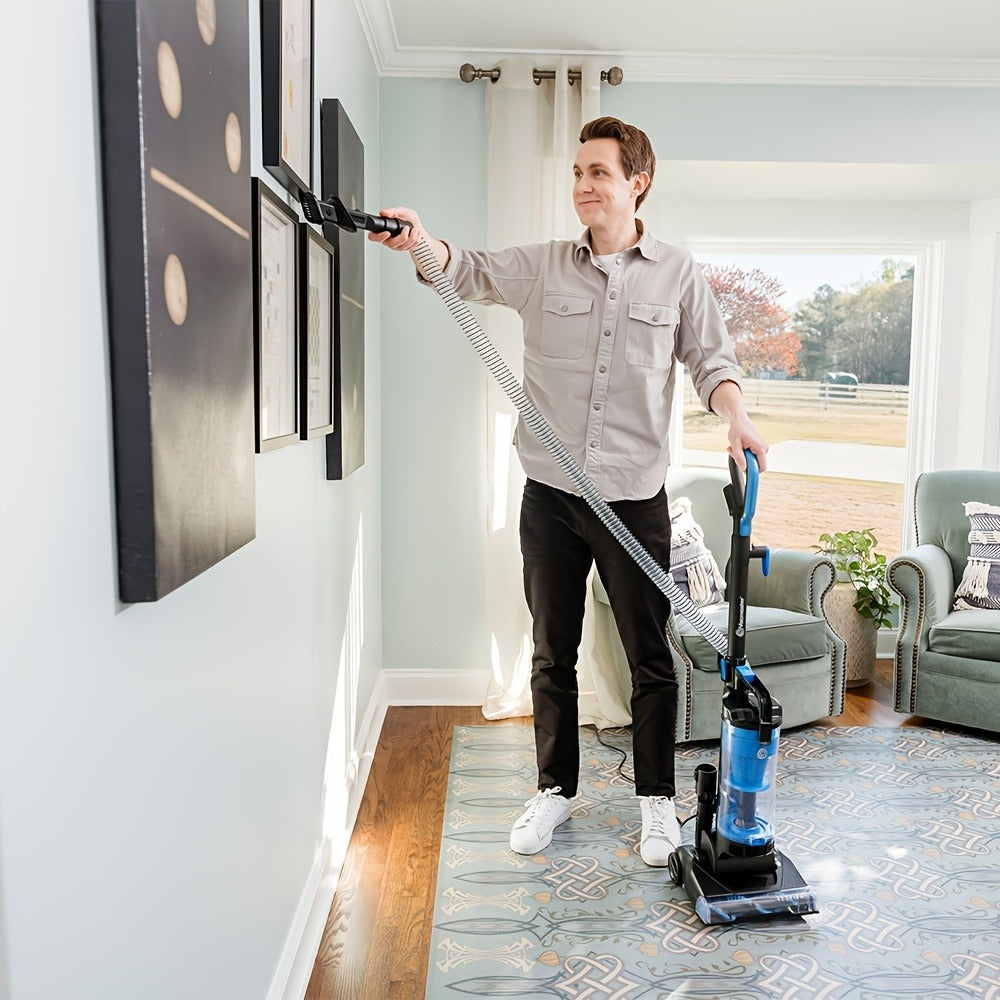 Bagless Upright Vacuum 1150W Cyclone Filtration Large Dust Cup 17ft Cord Corded Floor Cleaner for Entryways, Bedrooms and Living Spaces