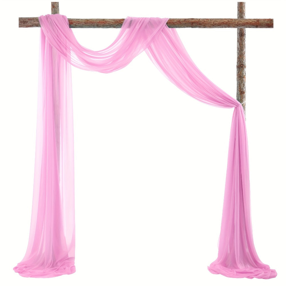 Sheer Gauze Backdrop Curtain, 31.5 x 315 Inches, in Ten Solid Colors for Draping or Hanging