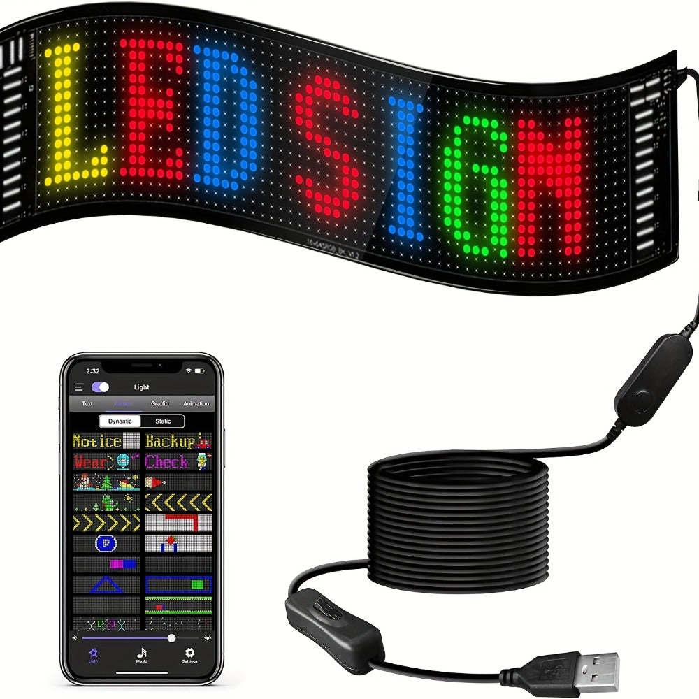 Flexible RGB LED Matrix Light Panel with USB Lead and Phone Controls in Three 4.72-Inch-Wide Size Options