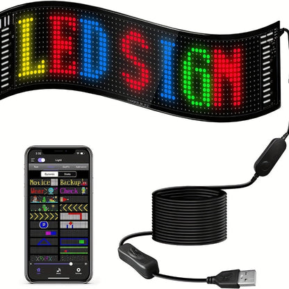 Flexible RGB LED Matrix Light Panel with USB Lead and Phone Controls in Three 4.72-Inch-Wide Size Options