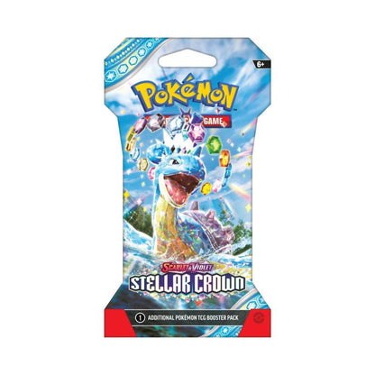 Pokemon TCG Stellar Crown Sleeved Booster Pack, Scarlet & Violet, 10 Cards, Terapagos Cinderace ex Hydrapple ex