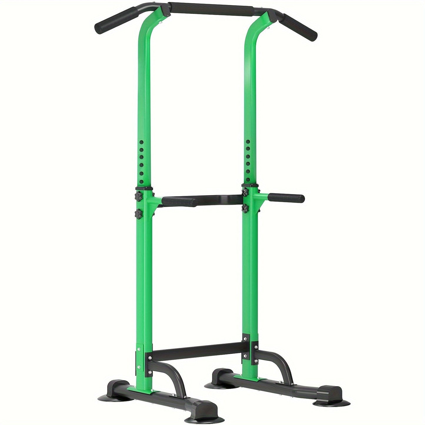 Power Tower Dip Station & Pull-Up Bar – Adjustable Height 65–83", 330 LB Capacity, H-Base Steel Frame for Pull-Ups, Chin-Ups
