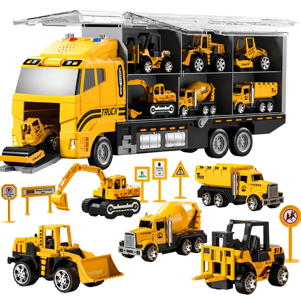 13-in-1 Construction Truck Vehicle Toy Set with Die-Cast Metal Cars & Play Mat with the Listed Color, Size or Set Options for Everyday Use