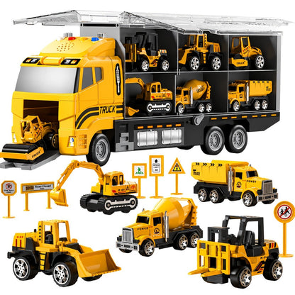 13-in-1 Construction Truck Vehicle Toy Set with Die-Cast Metal Cars & Play Mat with the Listed Color, Size or Set Options for Everyday Use