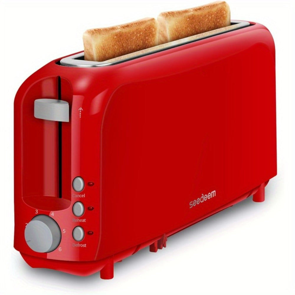 2 Slice Slim Toaster with 6 Shade Settings, Cancel Reheat Defrost Functions, Removable Crumb Tray – Compact 750W Bread Toaster for Kitchen