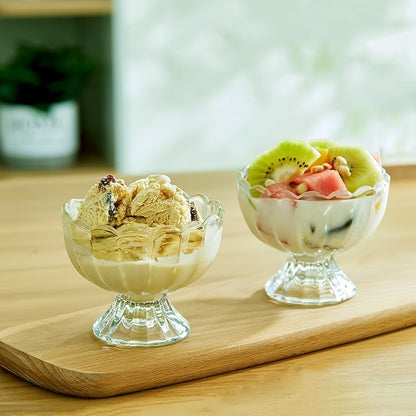 Tulip Shaped Dessert Bowls Set of 12 – 5 Oz Glass Cups for Ice Cream, Sundaes, Fruit & Salads – Dishwasher Safe Snack & Cocktail Bowls