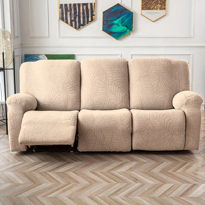 Sofa Cover Big-Leaf Jacquard High-Stretch Recliner Slipcover for 1, 2 or 3 Seats and Console Loveseats