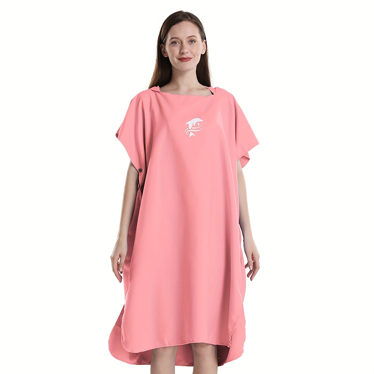 Quick-Dry Surf Poncho Towel Robe – Microfiber Beach Wrap with Shark Graphic, Super Absorbent Changing Robe for Swimming, Surfing & Travel