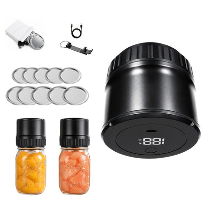 Electric Jar Vacuum Sealer 3-in-1 Food Storage Vacuum Sealer Machine with 14 Sealing Lids Wine Plug Vacuum Bag Bottle Opener