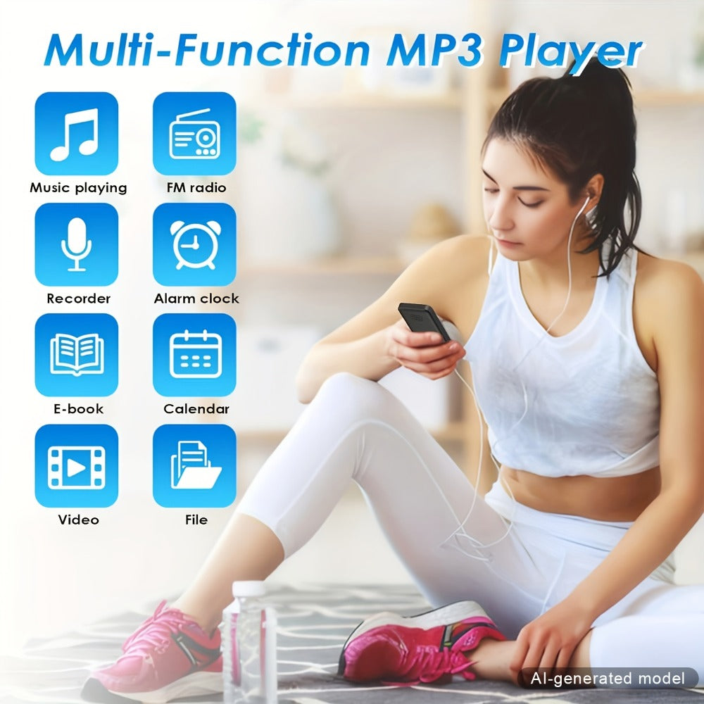 Bluetooth 5.0 MP3 Player with 64GB Micro SD Card, Built-In Speaker, FM Radio, Voice Recorder, E-Book & Photo Viewer