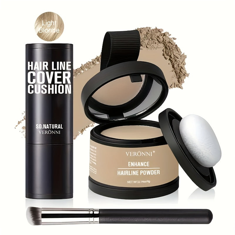 Hair Root Concealer Powder with Brush - Instantly Covers Gray Roots & Thinning Hairline, Plant-Based Keratin Formula