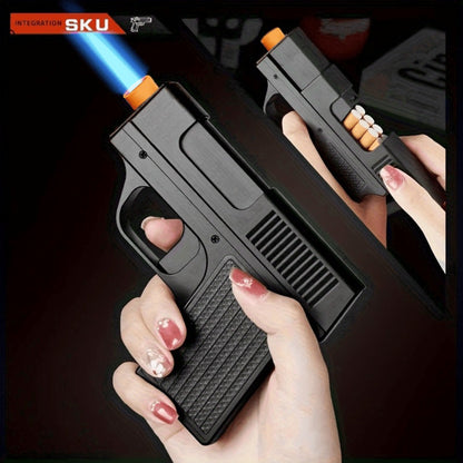 Blue Flame Torch Lighter with Adjustable Flame, Windproof Butane Cigar Lighter for BBQ Outdoor Survival Kitchen