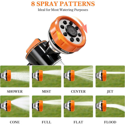 Dog Wash Hose Attachment 8-in-1 Spray Nozzle with 100cc Soap Dispenser – Pet Shower Sprayer for Bathing Dogs, Car Wash & Garden Watering