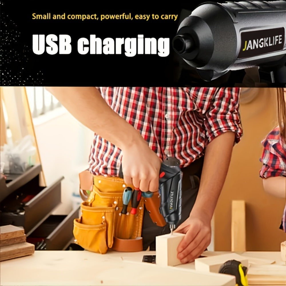 Electric Screwdriver Set 16pcs, 90° Rotatable Foldable Cordless Screwdriver Kit with 1200mAh Rechargeable Battery & Bits
