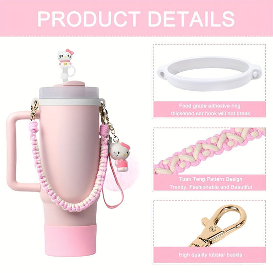Kawaii Sanrio Tumbler Accessories Cup Sleeve & Silicone Boot Set – Compatible with 30 & 40 oz Tumblers, Hello Kitty Kuromi Cinnamoroll