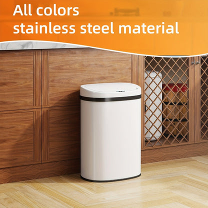 Motion Sensor Trash Can with 13-Gallon Label and Plastic or Steel Finish Options in Six Colors