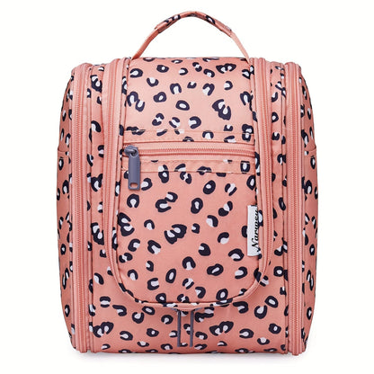 Toiletry Bag Hanging Large-Capacity Makeup Organizer with Hook, Multiple Compartments and 16 Print Options