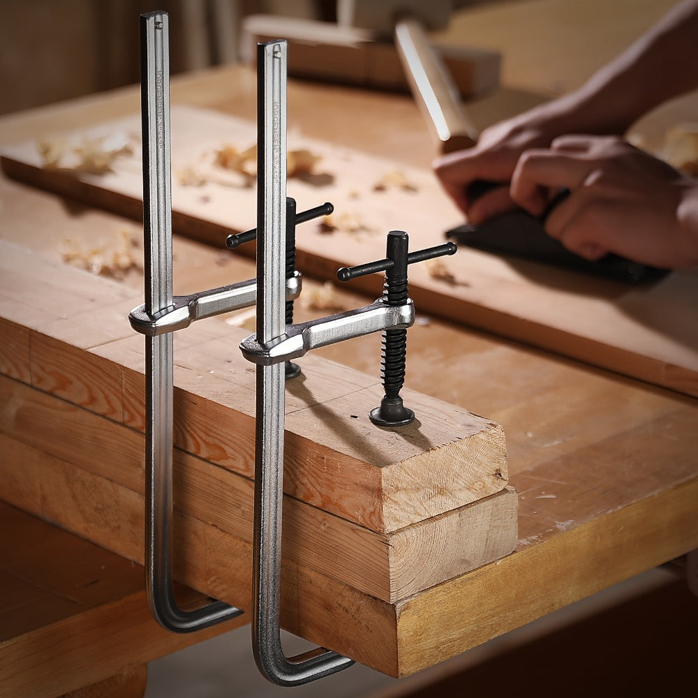 Bar Clamps 12 Inch 2-Pack, Jorgensen Light-Duty Drop Forged Steel Clamps for Woodworking, Welding & DIY Projects