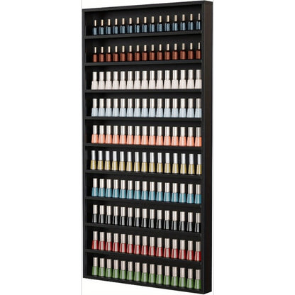 Nail Polish Rack Wall Mount Organizer 6-Tier & 10-Tier with Acrylic Baffle, Salon Display Shelf for Nail