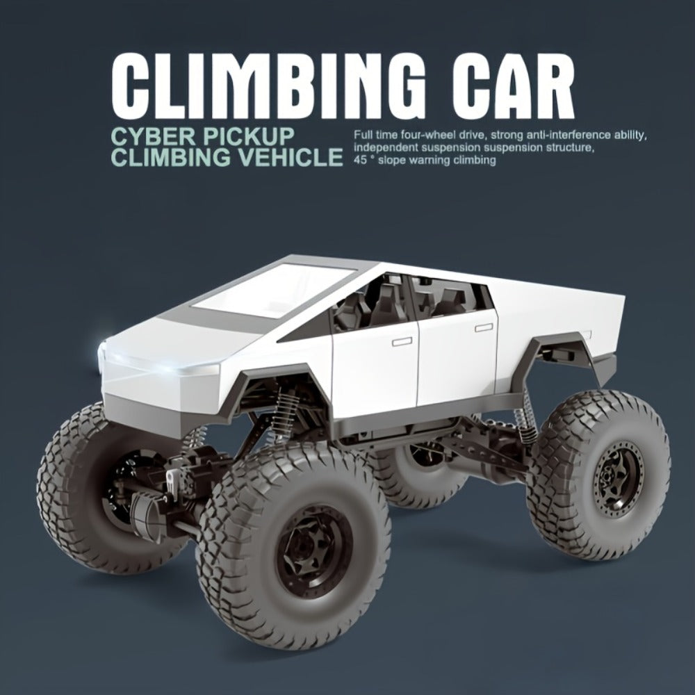 1:16 RC Monster Truck 2.4GHz 4WD Large Wheel Off-Road Pickup with LED Lights 45° Climb, Remote Control Car for Boys Kids