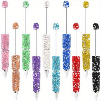 Glitter Beaded Pens Set 20pcs Sparkly String Bead Ballpoint Pens Colorful Fun Writing Pens for Office School Party Favors Wedding Gifts