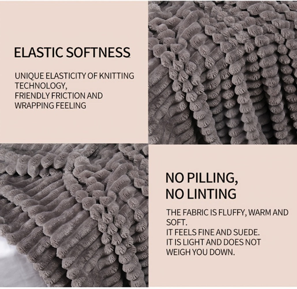 500gsm Heavy Plush Blanket, Ultra Thick Fluffy Blanket for Bed, Sofa & Travel, Baby to Double Size