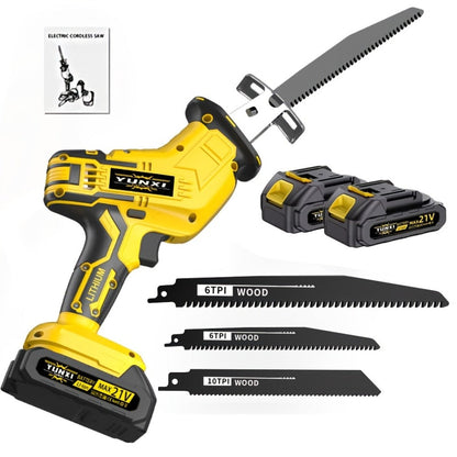 Cordless Reciprocating Saw - Electric Reciprocating Saw with Safety Lock, Large Battery & Charger