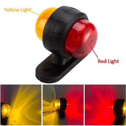 LED Side Marker Lights 2pcs 12-24V – Universal Truck Trailer Pickup Warning Indicator Lamp, Tail Light & Side Light, Red+Yellow / Red+White