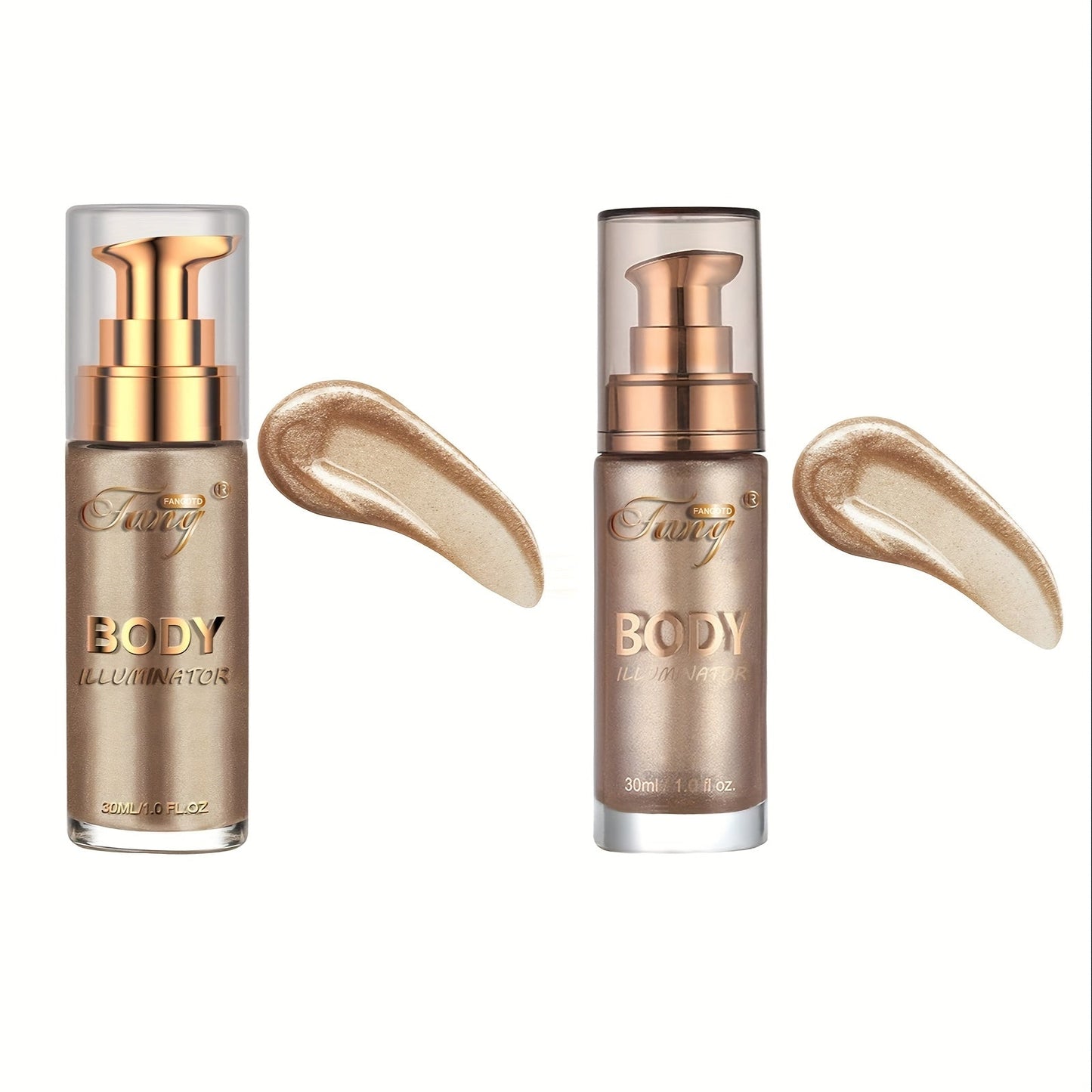 Liquid Luminizer Set of 2 Shimmer Highlighter for Face and Body Glow – All-in-One, for Makeup, Travel and Everyday Vanity Use